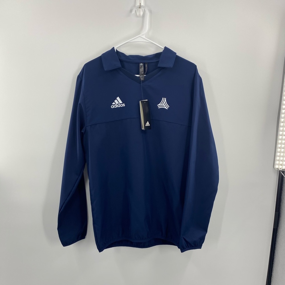 Adidas TAN WOVEN PISTE Long Sleeve ‘Navy Blue’ Pullover Men’s Size Small
